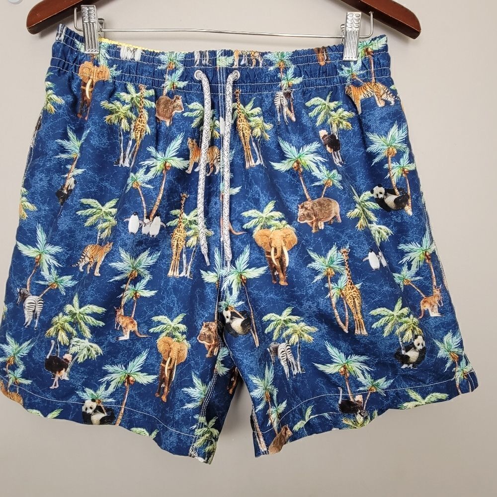 Michael's Swimwear Safari Animal Elephant Tiger Panda Zebra Swim Trunks XL